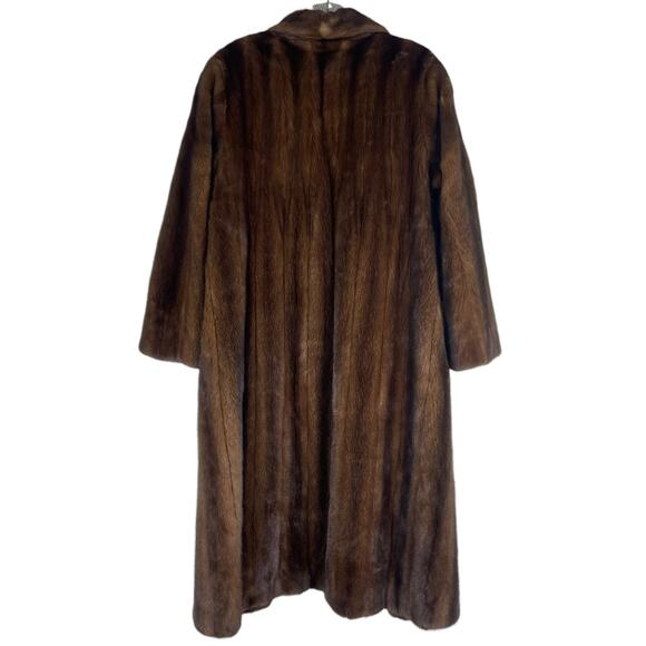 Vintage Nafia Real Mink Fur Long Coat Full Length Brown Size 8 - Picture 8 of 12